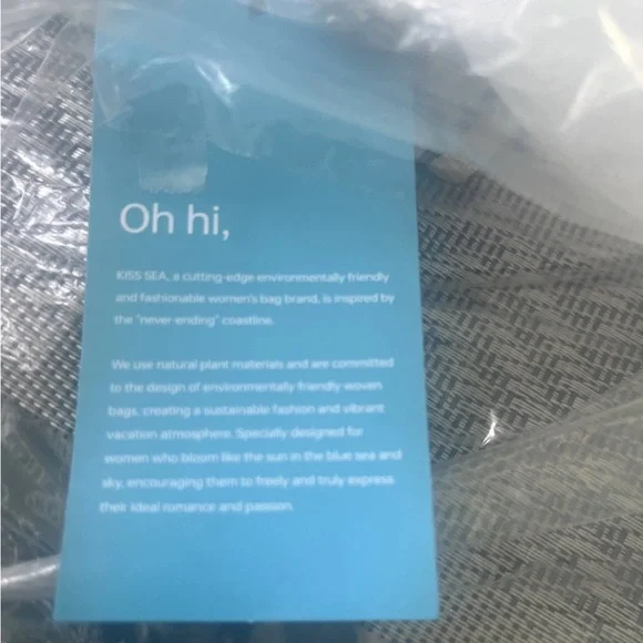 Kiss Sea Tote Straw Beach Bag - Picture 9 of 10